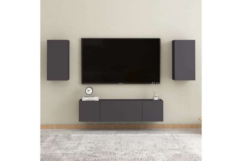 TV-benker 2 stk grå 30,5x30x60 cm sponplate - Grå - Møbler - Mediamøbel & tv møbel - TV-benk & mediabenk