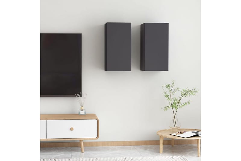TV-benker 2 stk grå 30,5x30x60 cm sponplate - Grå - Møbler - Mediamøbel & tv møbel - TV-benk & mediabenk