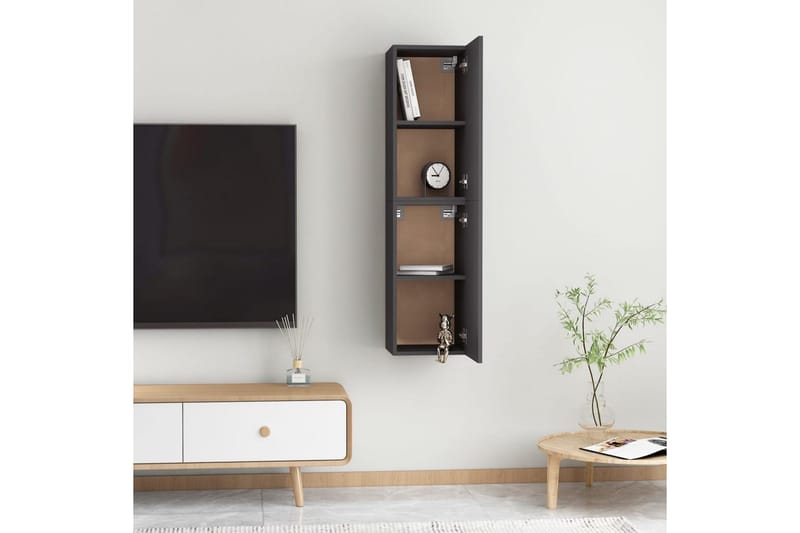 TV-benker 2 stk grå 30,5x30x60 cm sponplate - Grå - Møbler - Mediamøbel & tv møbel - TV-benk & mediabenk