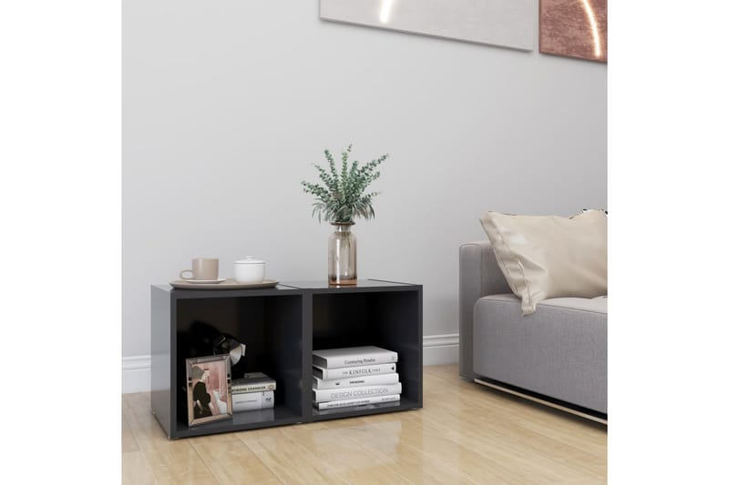 TV-benker 2 stk grå 37x35x37 cm sponplate - Grå - Møbler - Mediamøbel & tv møbel - TV-benk & mediabenk