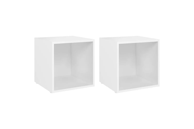 TV-benker 2 stk hvit 37x35x37 cm sponplate - Hvit - Møbler - Mediamøbel & tv møbel - TV-benk & mediabenk