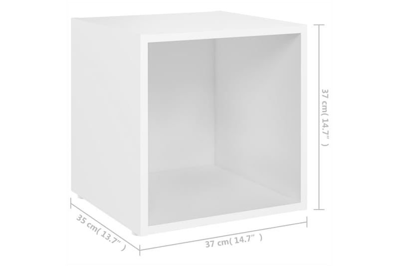 TV-benker 2 stk hvit 37x35x37 cm sponplate - Hvit - Møbler - Mediamøbel & tv møbel - TV-benk & mediabenk