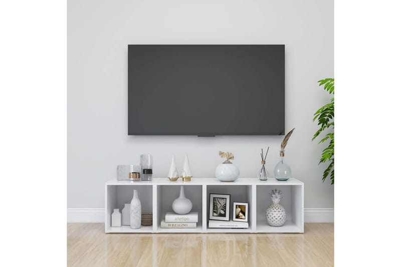TV-benker 2 stk hvit 37x35x37 cm sponplate - Hvit - Møbler - Mediamøbel & tv møbel - TV-benk & mediabenk