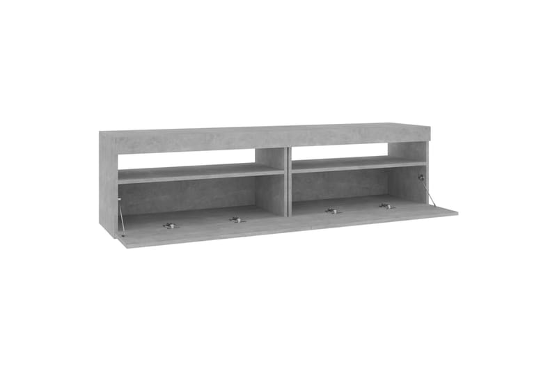 TV-benker 2 stk med LED-lys betonggrå 75x35x40 cm - Grå - Møbler - Mediamøbel & tv møbel - TV-benk & mediabenk