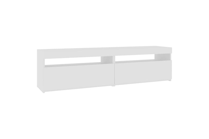 TV-benker 2 stk med LED-lys høyglans hvit 75x35x40 cm - Hvit - Møbler - Mediamøbel & tv møbel - TV-benk & mediabenk