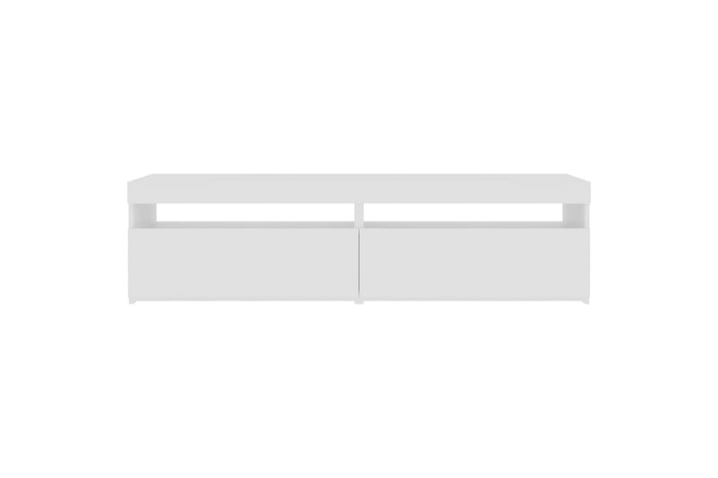 TV-benker 2 stk med LED-lys høyglans hvit 75x35x40 cm - Hvit - Møbler - Mediamøbel & tv møbel - TV-benk & mediabenk