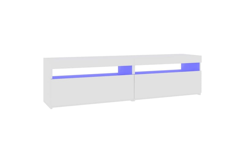 TV-benker 2 stk med LED-lys hvit 75x35x40 cm - Hvit - TV-benk & mediabenk