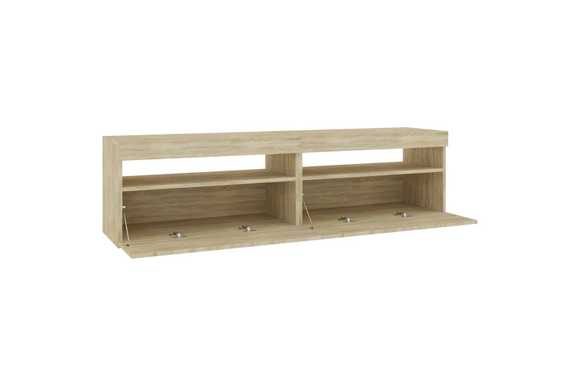 TV-benker 2 stk med LED-lys sonoma eik 75x35x40 cm - Brun - Møbler - Mediamøbel & tv møbel - TV-benk & mediabenk