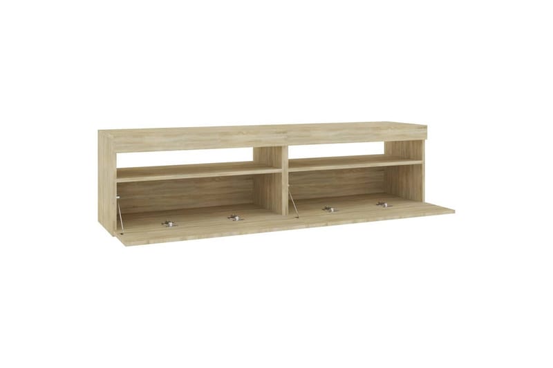 TV-benker 2 stk med LED-lys sonoma eik 75x35x40 cm - Brun - Møbler - Mediamøbel & tv møbel - TV-benk & mediabenk