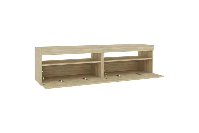 TV-benker 2 stk med LED-lys sonoma eik 75x35x40 cm - Brun - TV-benk & mediabenk