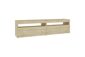 TV-benker 2 stk med LED-lys sonoma eik 75x35x40 cm - Brun - Møbler - Mediamøbel & tv møbel - TV-benk & mediabenk