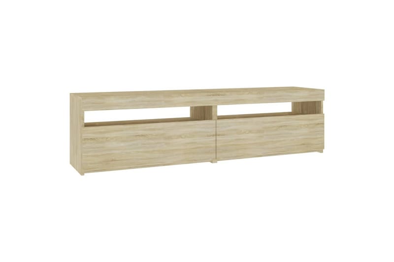 TV-benker 2 stk med LED-lys sonoma eik 75x35x40 cm - Brun - Møbler - Mediamøbel & tv møbel - TV-benk & mediabenk