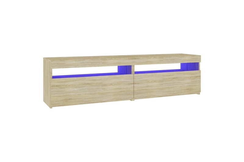 TV-benker 2 stk med LED-lys sonoma eik 75x35x40 cm - Brun - Møbler - Mediamøbel & tv møbel - TV-benk & mediabenk