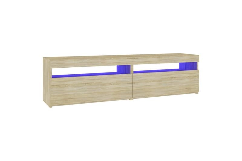 TV-benker 2 stk med LED-lys sonoma eik 75x35x40 cm - Brun - TV-benk & mediabenk