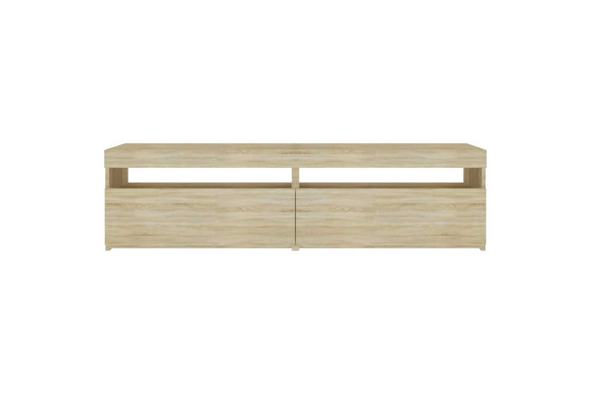 TV-benker 2 stk med LED-lys sonoma eik 75x35x40 cm - Brun - Møbler - Mediamøbel & tv møbel - TV-benk & mediabenk