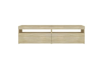 TV-benker 2 stk med LED-lys sonoma eik 75x35x40 cm - Brun - Møbler - Mediamøbel & tv møbel - TV-benk & mediabenk