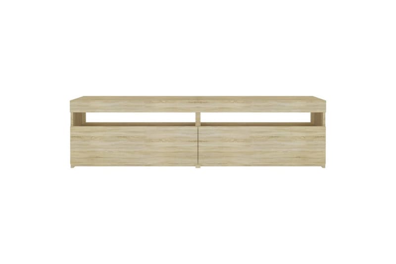 TV-benker 2 stk med LED-lys sonoma eik 75x35x40 cm - Brun - Møbler - Mediamøbel & tv møbel - TV-benk & mediabenk
