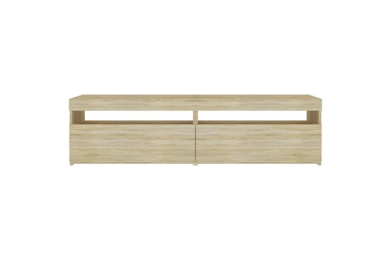 TV-benker 2 stk med LED-lys sonoma eik 75x35x40 cm - Brun - TV-benk & mediabenk