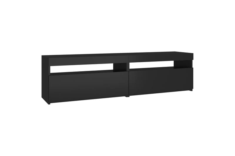 TV-benker 2 stk med LED-lys svart 75x35x40 cm - Svart - TV-benk & mediabenk