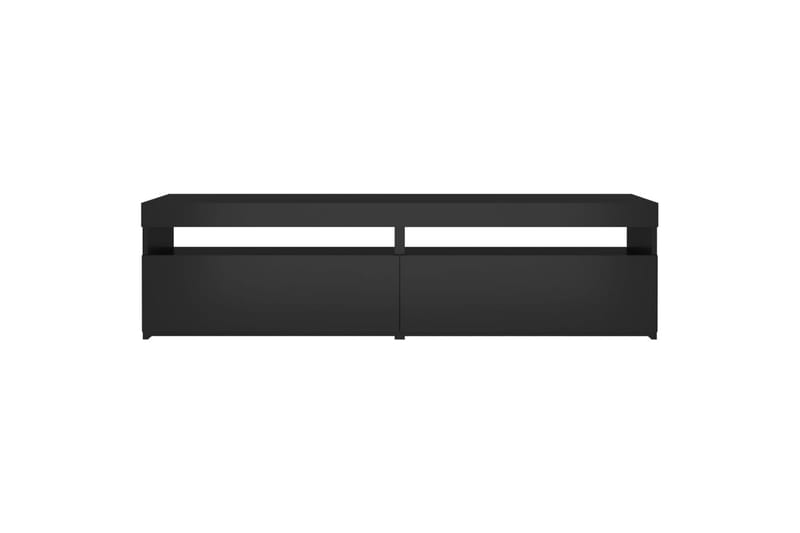 TV-benker 2 stk med LED-lys svart 75x35x40 cm - Svart - TV-benk & mediabenk
