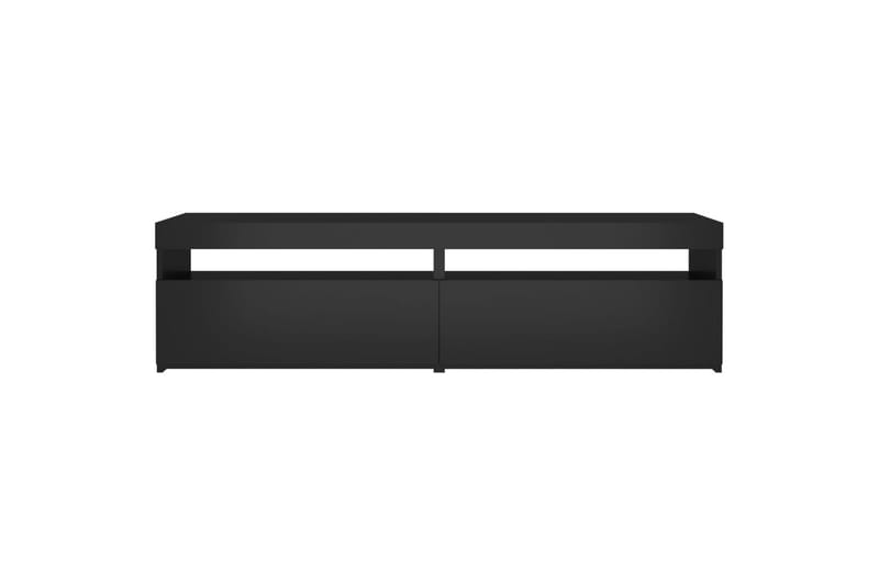 TV-benker 2 stk med LED-lys svart 75x35x40 cm - Svart - Møbler - Mediamøbel & tv møbel - TV-benk & mediabenk