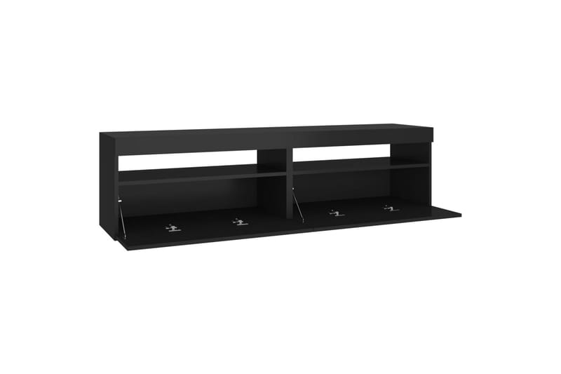 TV-benker 2 stk med LED-lys svart 75x35x40 cm - Svart - TV-benk & mediabenk