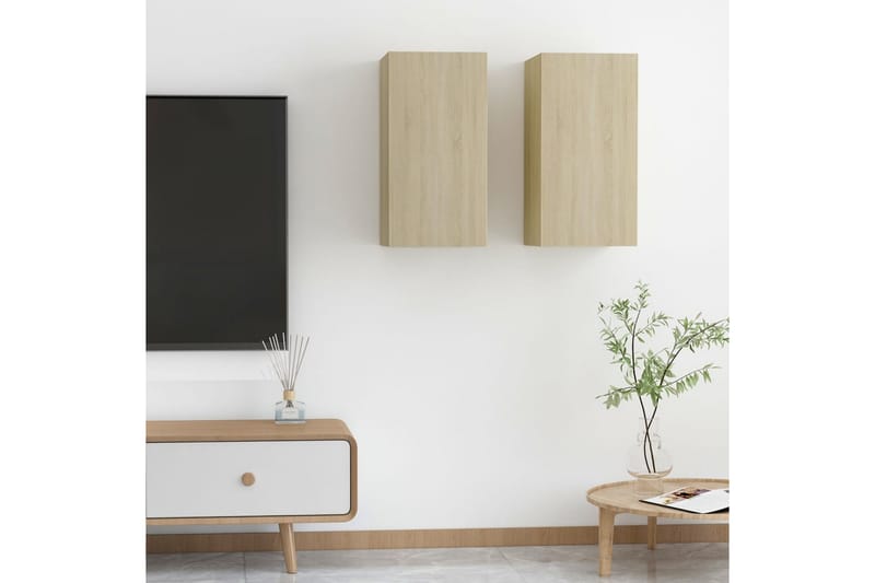 TV-benker 2 stk sonoma eik 30,5x30x60 cm sponplate - Brun - Møbler - Mediamøbel & tv møbel - TV-benk & mediabenk