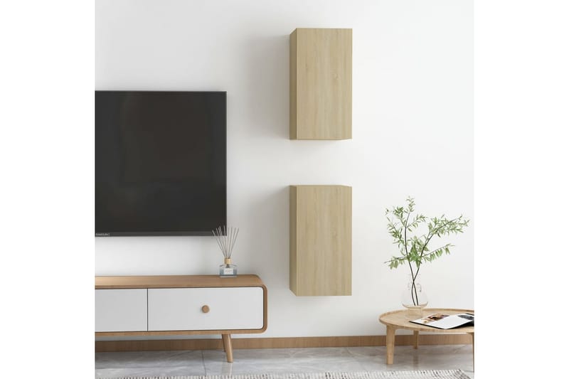 TV-benker 2 stk sonoma eik 30,5x30x60 cm sponplate - Brun - Møbler - Mediamøbel & tv møbel - TV-benk & mediabenk