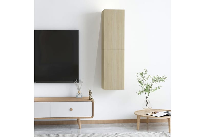 TV-benker 2 stk sonoma eik 30,5x30x60 cm sponplate - Brun - Møbler - Mediamøbel & tv møbel - TV-benk & mediabenk