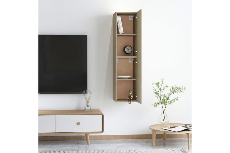 TV-benker 2 stk sonoma eik 30,5x30x60 cm sponplate - Brun - Møbler - Mediamøbel & tv møbel - TV-benk & mediabenk
