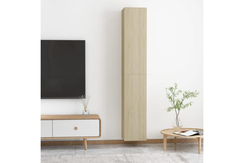 TV-benker 2 stk sonoma eik 30,5x30x90 cm sponplate - Brun - Møbler - Mediamøbel & tv møbel - TV-benk & mediabenk