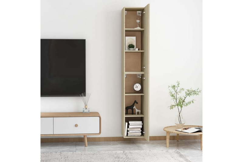 TV-benker 2 stk sonoma eik 30,5x30x90 cm sponplate - Brun - Møbler - Mediamøbel & tv møbel - TV-benk & mediabenk