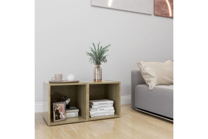 TV-benker 2 stk sonoma eik 37x35x37 cm sponplate - Brun - Møbler - Mediamøbel & tv møbel - TV-benk & mediabenk