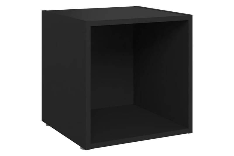 TV-benker 2 stk svart 37x35x37 cm sponplate - Svart - TV-benk & mediabenk