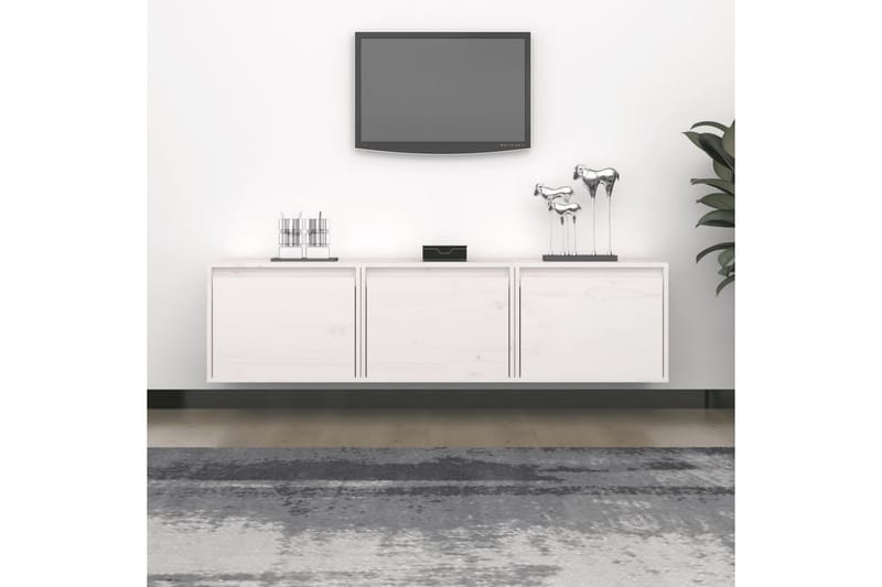 TV-benker 3 stk hvit heltre furu - Hvit - Møbler - Mediamøbel & tv møbel - TV-benk & mediabenk
