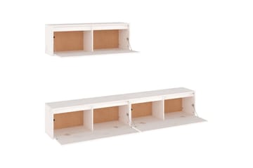 TV-benker 3 stk hvit heltre furu - Hvit - Møbler - Mediamøbel & tv møbel - TV-benk & mediabenk