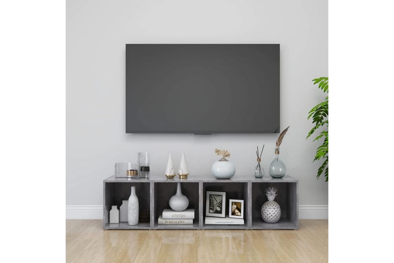 TV-benker 4 stk betonggrå 37x35x37 cm sponplate - Grå - Møbler - Mediamøbel & tv møbel - TV-benk & mediabenk