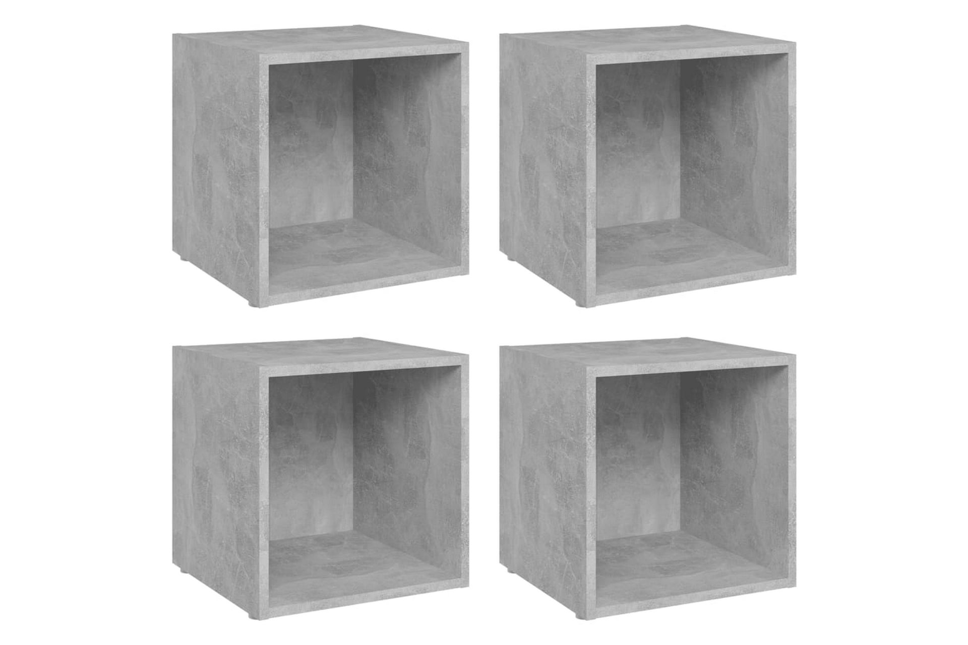 TV-benker 4 stk betonggrå 37x35x37 cm sponplate - Grå - Møbler - Mediamøbel & tv møbel - TV-benk & mediabenk