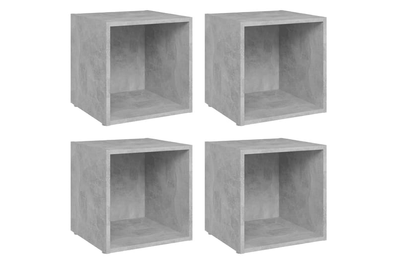 TV-benker 4 stk betonggrå 37x35x37 cm sponplate - Grå - Møbler - Mediamøbel & tv møbel - TV-benk & mediabenk