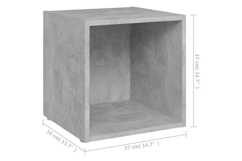 TV-benker 4 stk betonggrå 37x35x37 cm sponplate - Grå - TV-benk & mediabenk