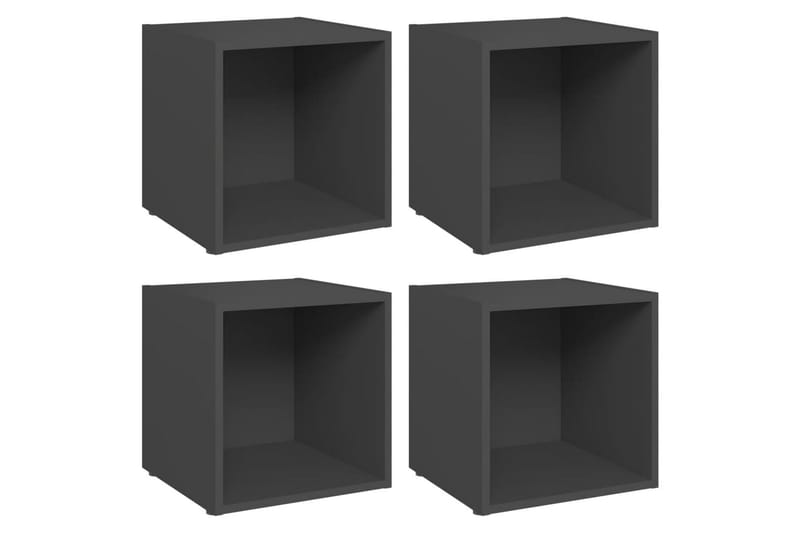 TV-benker 4 stk grå 37x35x37 cm sponplate - Grå - Møbler - Mediamøbel & tv møbel - TV-benk & mediabenk