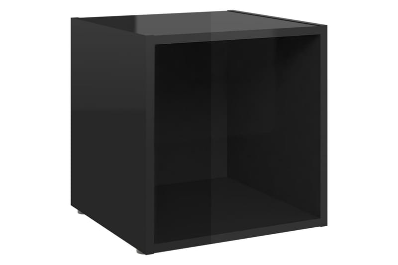 TV-benker 4 stk høyglans svart 37x35x37 cm sponplate - Svart - TV-benk & mediabenk