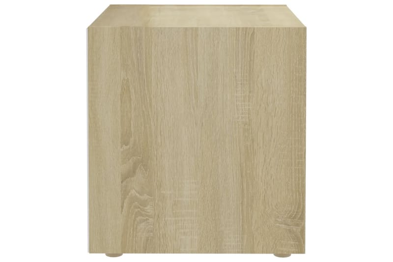 TV-benker 4 stk hvit og sonoma eik 37x35x37 cm sponplate - Beige - Møbler - Mediamøbel & tv møbel - TV-benk & mediabenk