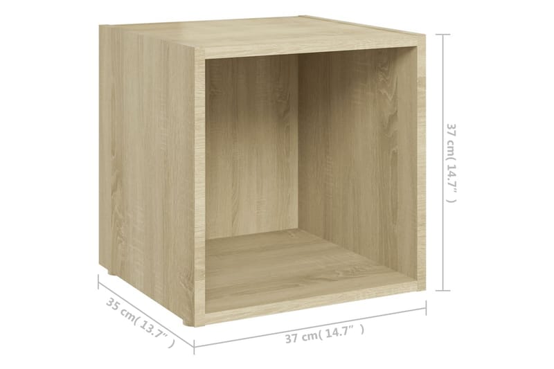 TV-benker 4 stk sonoma eik 37x35x37 cm sponplate - Brun - Møbler - Mediamøbel & tv møbel - TV-benk & mediabenk