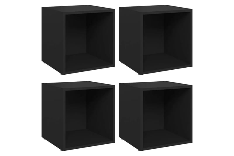 TV-benker 4 stk svart 37x35x37 cm sponplate - Svart - Møbler - Mediamøbel & tv møbel - TV-benk & mediabenk
