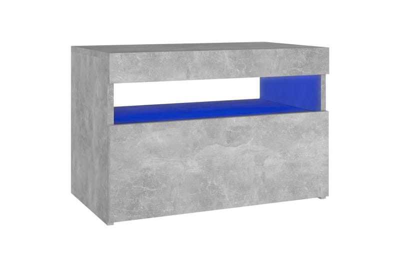 TV-benker med LED-lys 2 stk betonggrå 60x35x40 cm - Grå - Møbler - Mediamøbel & tv møbel - TV-benk & mediabenk