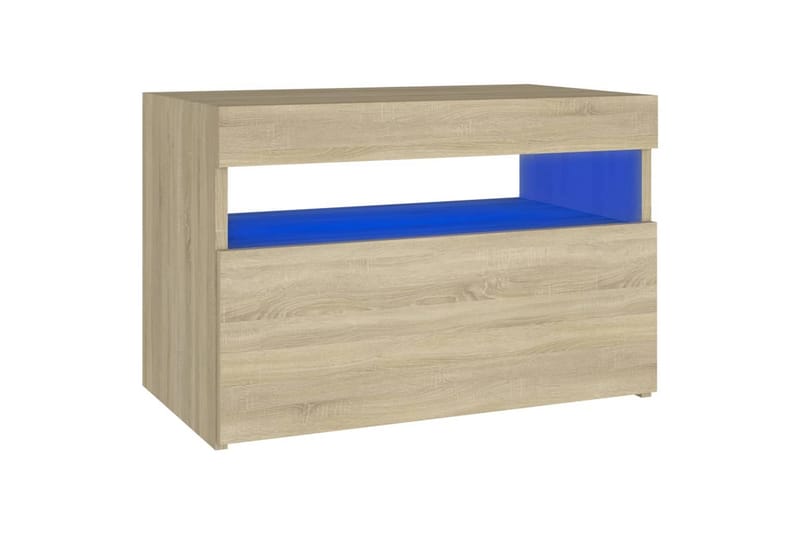 TV-benker med LED-lys 2 stk sonoma eik 60x35x40 cm - Brun - Møbler - Mediamøbel & tv møbel - TV-benk & mediabenk