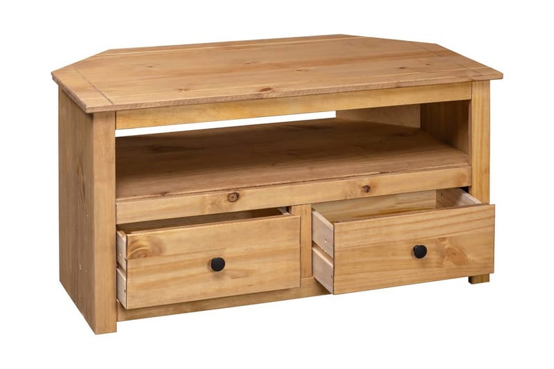 TV-hjørneskap 93x55x49 cm heltre furu Panama Range - Brun - TV-benk & mediabenk