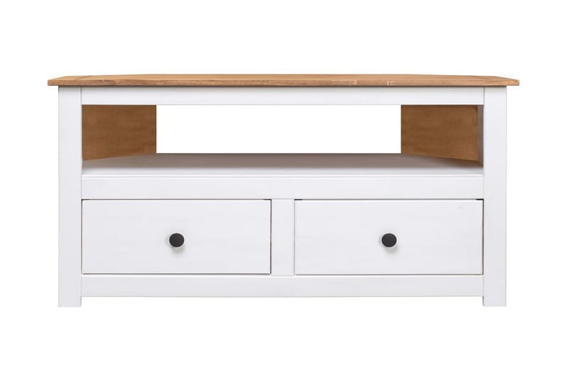 TV-hjørneskap hvit 93x55x49 cm heltre furu Panama Range - Hvit - Møbler - Mediamøbel & tv møbel - TV-benk & mediabenk