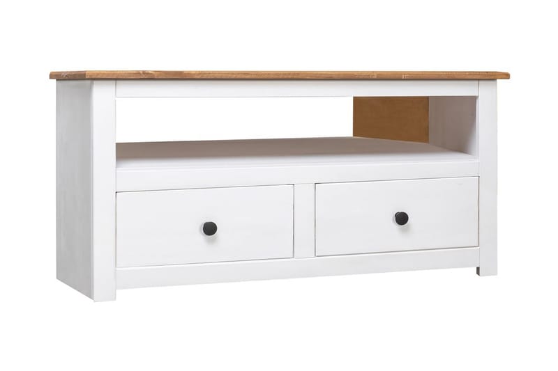 TV-hjørneskap hvit 93x55x49 cm heltre furu Panama Range - Hvit - Møbler - Mediamøbel & tv møbel - TV-benk & mediabenk